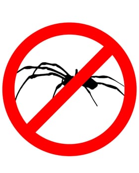 Prohibition sign for spiders