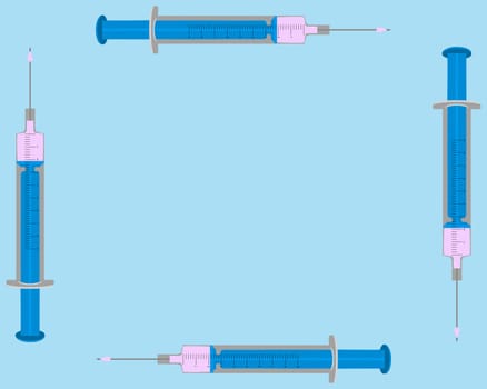 Illustration of filled syringes as background