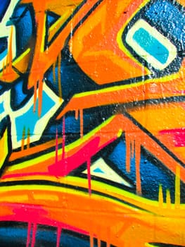 Vibrant orange graffiti