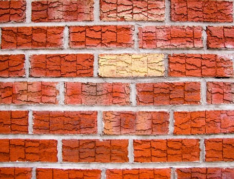 Single brick in brick wall