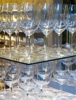 Stack of wine glasses