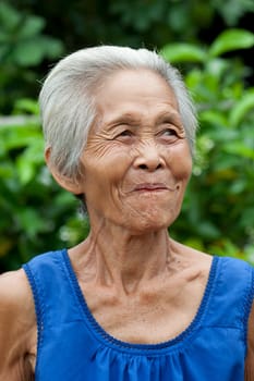 Portrait of old woman Asia