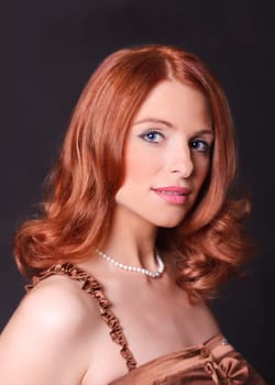 Redhead Model Shiny Hair