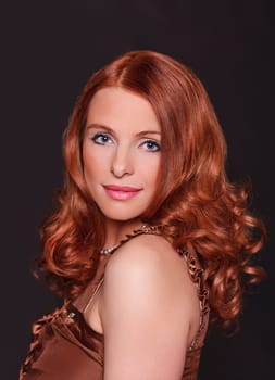 Redhead Model Shiny Hair