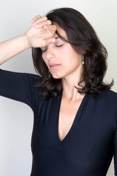Young woman with headache