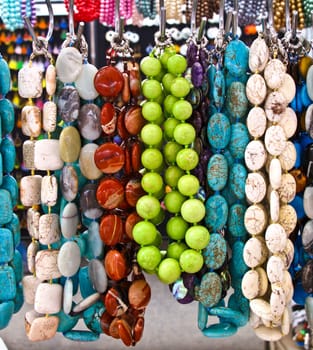 Necklaces at a market