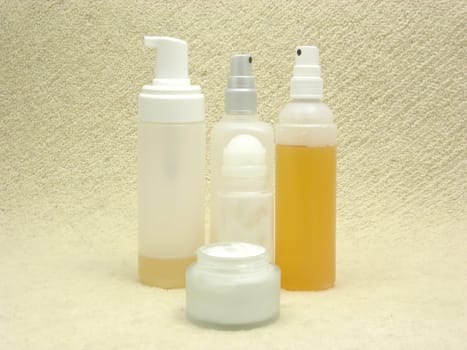 Wellness and toiletries on a fluffy surface