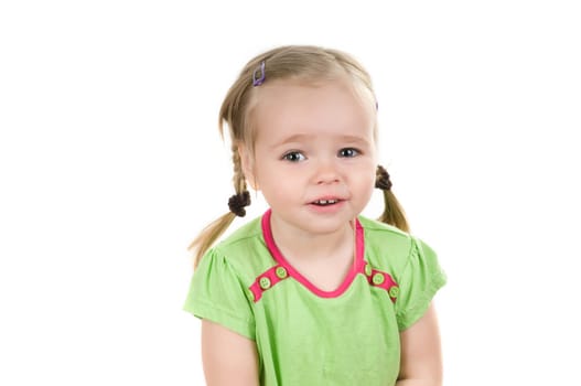 A little girl in studio