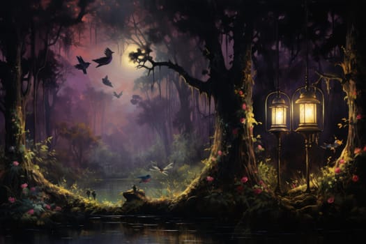 Immerse yourself in the enchanting realm of fantasy with this captivating illustration by a professional visual artist.