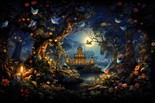 Immerse yourself in the enchanting realm of fantasy with this captivating illustration by a professional visual artist.