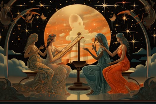 In the realm of fantasy, celestial harpists are ethereal beings whose music transcends the mortal plane and reaches the celestial realms.