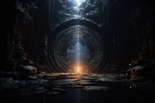 Hidden amidst the ethereal landscapes of fantasy, enigmatic shadow gates stand as enigmatic thresholds to realms concealed in obscurity.