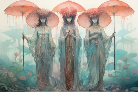 In the realm of fantasy, ethereal mist guardians watch over sacred sites, their presence veiled in a shroud of mist and mystery.