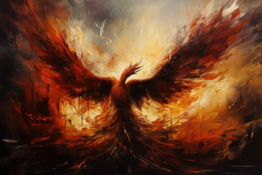 Embark on a mythical journey where ancient phoenixes, with their fiery plumage, rise triumphantly from ashes, embodying the cycle of rebirth and renewal.