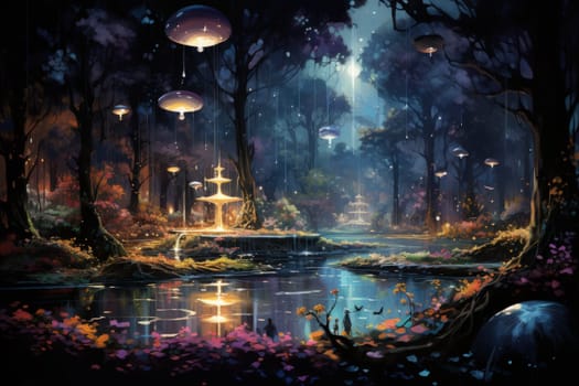 In the realm of fantasy, there are mystical and enchanting song fountains that bring harmony to the world around them.