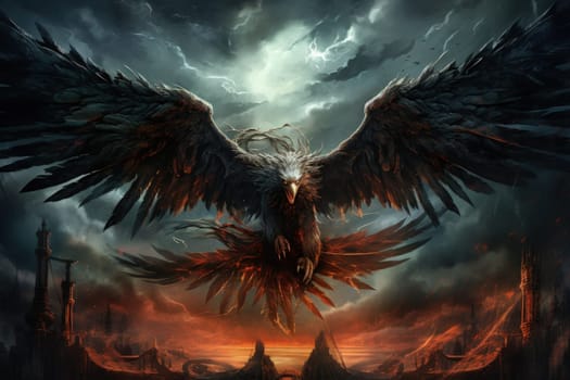 In the realm of fantasy, the skies are home to ferocious thunder hawks, majestic creatures that command the elements.