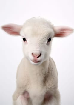 Domestic sheep livestock spring grass young animals farming cute white baby lamb agriculture rural mammal nature isolated wool