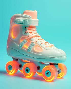 Skate fun active fashion recreation boot lace shoe style female roller pink sport hobby retro wheels vintage equipment girl exercise youth