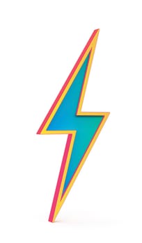 Colorful lightning bolt symbol on white background