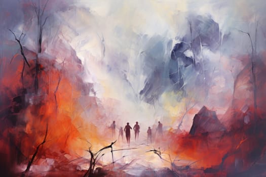 Embark on a fantastical journey where gargantuan giants, with their colossal stature, traverse the towering mountains with thunderous footsteps.