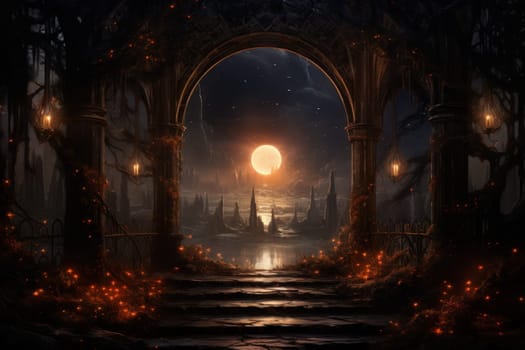 Hidden amidst the ethereal landscapes of fantasy, enigmatic shadow gates stand as enigmatic thresholds to realms concealed in obscurity.