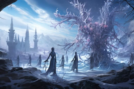 Immerse yourself in the enchanting world of fantasy and witness the elegance of the frost faeries.