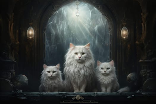 In the depths of fantasy, bewitching moonstone cats prowl. Their sleek forms, adorned with luminescent moonstone markings, captivate all who dare to meet their gaze.