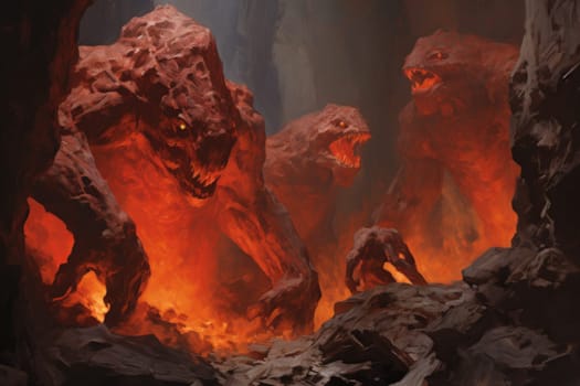 Witness the awe-inspiring power of the elemental realm with this captivating illustration by a professional visual artist.