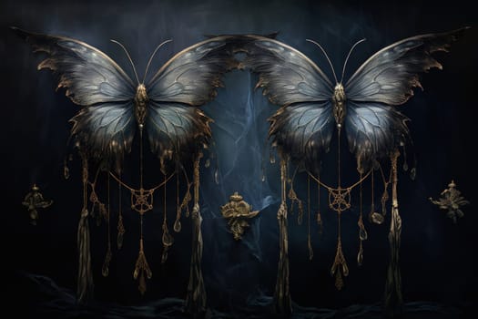 Immerse yourself in the magical realm of fantasy with this enchanting illustration of gossamer-winged dreamcatchers.