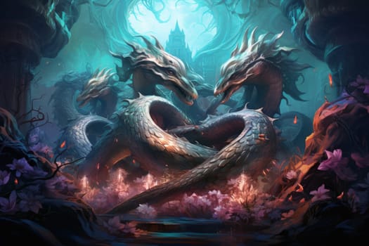 Immerse yourself in the depths of the fantastical with this captivating illustration by a professional visual artist.
