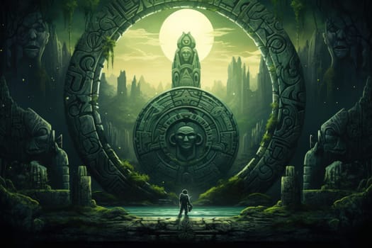 Behold the majestic marvels of the past - ancient stone colossi, towering giants hewn from the very bedrock itself.