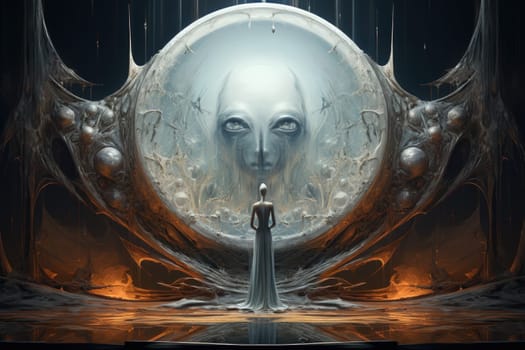 In the realm of fantasy, cursed mirror spirits are bound, their ethereal existence trapped within reflective surfaces.