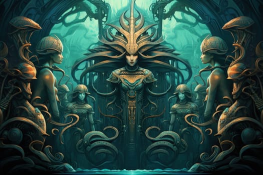 Immerse yourself in the depths of the fantastical with this captivating illustration by a professional visual artist.