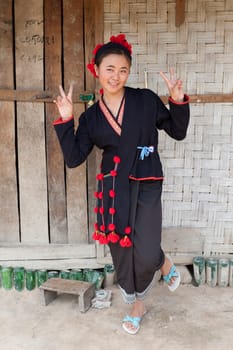 Asian woman in traditional costume,Laos
