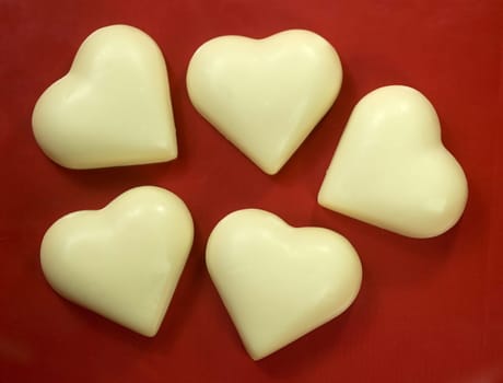 heart shapes natural soap