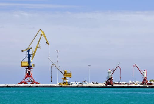 Cranes and loading equipment at port