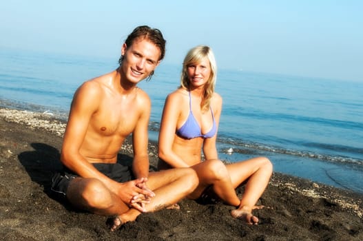 young couple on the beach