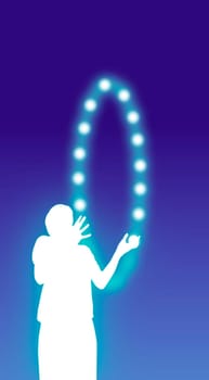 illustration-magician-juggler-blue-cyan