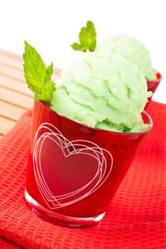 Delicious mint ice cream