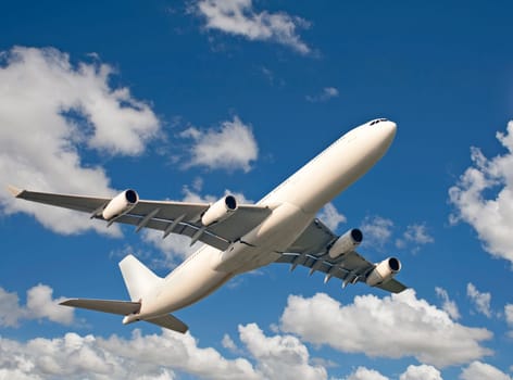 Airplane in the sky,long-distance travel