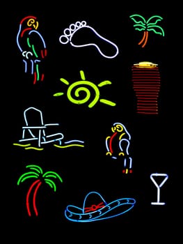 Several neon signs