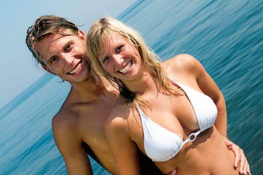 young couple on the beach