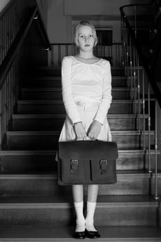 Standing on the stairs