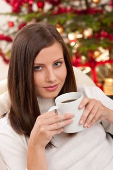 Smiling young woman on Christmas
