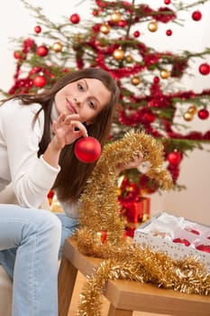 Smiling young woman on Christmas