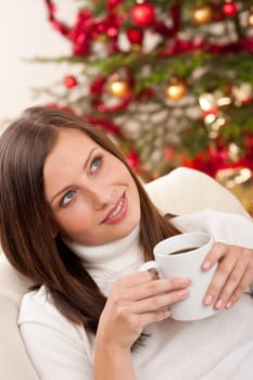 Smiling young woman on Christmas