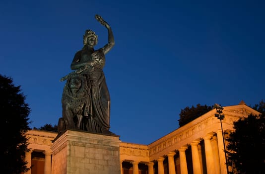Munich's Bavaria at nightfall