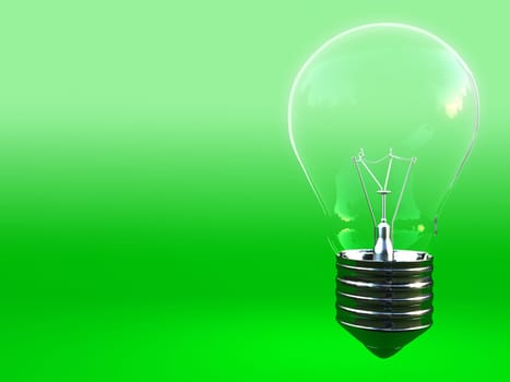 green  light bulb background