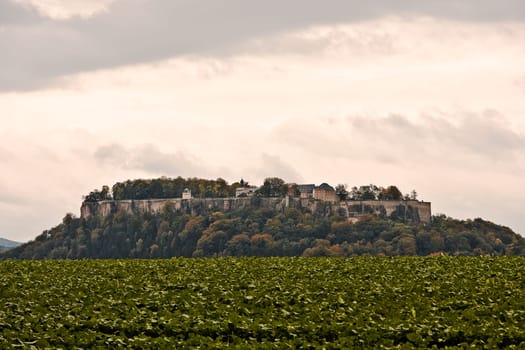 Königstein Fortress in the evening