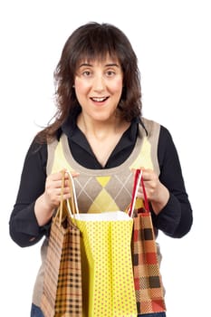 Woman holding shopping bags
